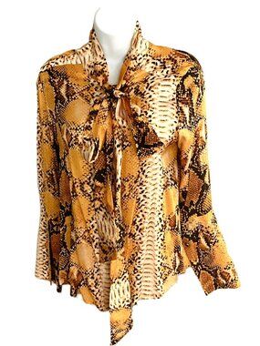 Dimora Snake Print  Bow Blouse Silk Feel Size 42 Made in Italy